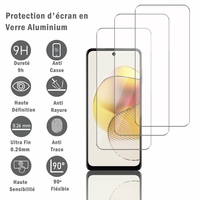 Motorola Moto G73 6.5": 3 Films Protection d'écran en verre d'aluminium super résistant 9H, définition HD, anti-rayures, anti-empreintes digitales