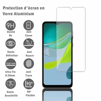Motorola Moto E13 6.5": 1 Film Protection d'écran en verre d'aluminium super résistant 9H, définition HD, anti-rayures, anti-empreintes digitales