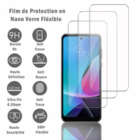 Motorola Moto G Play (2023) 6.5" (non compatible avec Moto G Play (2021)): 3 Films Protection d'écran en Verre Nano Fléxible, Dureté 9H Inrayable Incassable Invisible Ultra Résistant