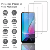 Motorola Moto G Play (2023) 6.5" (non compatible avec Moto G Play (2021)): 3 Films Protection d'écran en verre d'aluminium super résistant 9H, définition HD, anti-rayures, anti-empreintes digitales