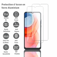 Motorola Moto G Play (2021) 6.5": 2 Films Protection d'écran en verre d'aluminium super résistant 9H, définition HD, anti-rayures, anti-empreintes digitales