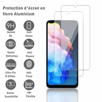 UMIDIGI C1/ C1 Max 6.52": 2 Films Protection d'écran en verre d'aluminium super résistant 9H, définition HD, anti-rayures, anti-empreintes digitales