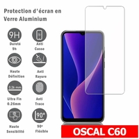 OSCAL C60 6.53": 1 Film Protection d'écran en verre d'aluminium super résistant 9H, définition HD, anti-rayures, anti-empreintes digitales
