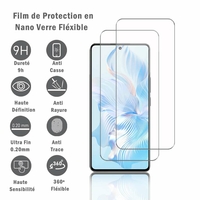 Honor 80 Pro Flat 6.67" (non compatible avec Honor 80 Pro 6.78"): 2 Films Protection d'écran en Verre Nano Fléxible, Dureté 9H Inrayable Incassable Invisible Ultra Résistant