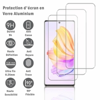 Honor 80 SE 6.67" GIA-AN8 (non compatible avec Honor 80): 3 Films Protection d'écran en verre d'aluminium super résistant 9H, définition HD, anti-rayures, anti-empreintes digitales