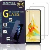 Oppo Reno8 T 4G 6.43" CPH2481 (non compatible avec Oppo Reno8 T 5G 6.7"): Lot / Pack de 2 Films de protection d'écran Verre Trempé