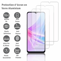 Oppo A78 5G 6.56" CPH2483 CPH2495: 3 Films Protection d'écran en verre d'aluminium super résistant 9H, définition HD, anti-rayures, anti-empreintes digitales