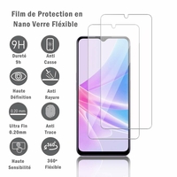 Oppo A56s 6.56": 2 Films Protection d'écran en Verre Nano Fléxible, Dureté 9H Inrayable Incassable Invisible Ultra Résistant