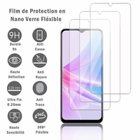 Oppo A56s 6.56": 3 Films Protection d'écran en Verre Nano Fléxible, Dureté 9H Inrayable Incassable Invisible Ultra Résistant