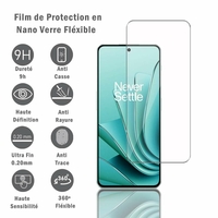 OnePlus Ace 2 6.74" PHK110 (non compatible avec OnePlus Ace 2V) [Dimensions du téléphone: 163.4 x 74.3 x 8.7 mm]: 1 Film Protection d'écran en Verre Nano Fléxible, Dureté 9H Inrayable Incassable Invisible Ultra Résistant