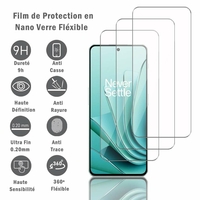 OnePlus Ace 2 6.74" PHK110 (non compatible avec OnePlus Ace 2V) [Dimensions du téléphone: 163.4 x 74.3 x 8.7 mm]: 3 Films Protection d'écran en Verre Nano Fléxible, Dureté 9H Inrayable Incassable Invisible Ultra Résistant