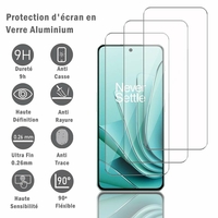 OnePlus Ace 2 6.74" PHK110 (non compatible avec OnePlus Ace 2V) [Dimensions du téléphone: 163.4 x 74.3 x 8.7 mm]: 3 Films Protection d'écran en verre d'aluminium super résistant 9H, définition HD, anti-rayures, anti-empreintes digitales