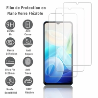 Vivo Y55s (2021) 6.58" V2164A: 3 Films Protection d'écran en Verre Nano Fléxible, Dureté 9H Inrayable Incassable Invisible Ultra Résistant