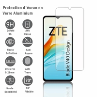 ZTE Blade V40 Design 6.6" 8046: 1 Film Protection d'écran en verre d'aluminium super résistant 9H, définition HD, anti-rayures, anti-empreintes digitales