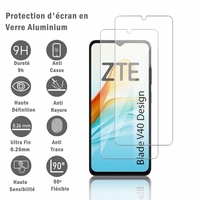 ZTE Blade V40 Design 6.6" 8046: 2 Films Protection d'écran en verre d'aluminium super résistant 9H, définition HD, anti-rayures, anti-empreintes digitales