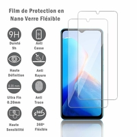 Infinix Smart 7 6.6": 2 Films Protection d'écran en Verre Nano Fléxible, Dureté 9H Inrayable Incassable Invisible Ultra Résistant