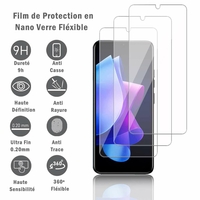Tecno Spark Go 2023/ Tecno Pop 7 Pro 6.56": 3 Films Protection d'écran en Verre Nano Fléxible, Dureté 9H Inrayable Incassable Invisible Ultra Résistant