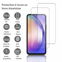 Samsung Galaxy A54 5G 6.4" SM-A546V A546U A546U1 A546B A546B/DS A546E A546E/DS A5460: 2 Films Protection d'écran en verre d'aluminium super résistant 9H, définition HD, anti-rayures, anti-empreintes digitales
