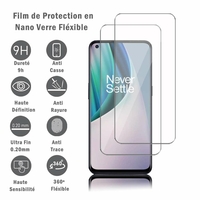 OnePlus Nord N10 5G 6.49" BE2029 BE2025 BE2026 BE2028 (non compatible OnePlus Nord 6.44"/ Nord N100 6.52"): 2 Films Protection d'écran en Verre Nano Fléxible, Dureté 9H Inrayable Incassable Invisible Ultra Résistant