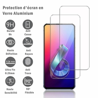 Asus Zenfone 6 ZS630KL 6.4"/ Zenfone 6z/ Zenfone 6 2019/ ASUS_I01WD: 2 Films Protection d'écran en verre d'aluminium super résistant 9H, définition HD, anti-rayures, anti-empreintes digitales