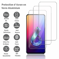 Asus Zenfone 6 ZS630KL 6.4"/ Zenfone 6z/ Zenfone 6 2019/ ASUS_I01WD: 3 Films Protection d'écran en verre d'aluminium super résistant 9H, définition HD, anti-rayures, anti-empreintes digitales