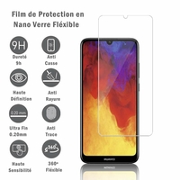 Huawei Y6 (2019)/ Y6 Prime (2019) 6.09" (non compatible Huawei Y6 (2017)/ Y6 (2018)) [Les Dimensions EXACTES du telephone: 156.3 x 73.5 x 8 mm]: 1 Film Protection d'écran en Verre Nano Fléxible, Dureté 9H Inrayable Incassable Invisible Ultra Résistant