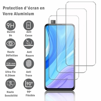 Huawei Y9s (2019) 6.59" STK-L21 STK-L22 STK-LX3 (non compatible Huawei Y9 (2019) 6.5"): 3 Films Protection d'écran en verre d'aluminium super résistant 9H, définition HD, anti-rayures, anti-empreintes digitales