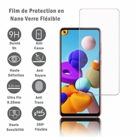 Samsung Galaxy A21S 6.5" SM-A217F A217F/DS A217F/DSN A217M A217N (non compatible Galaxy A21): 1 Film Protection d'écran en Verre Nano Fléxible, Dureté 9H Inrayable Incassable Invisible Ultra Résistant