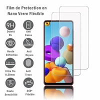 Samsung Galaxy A21S 6.5" SM-A217F A217F/DS A217F/DSN A217M A217N (non compatible Galaxy A21): 2 Films Protection d'écran en Verre Nano Fléxible, Dureté 9H Inrayable Incassable Invisible Ultra Résistant