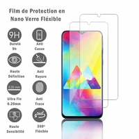 Samsung Galaxy M20 6.3" SM-M205F/ M205F/DS [Les Dimensions EXACTES du telephone: 156.4 x 74.5 x 8.8 mm]: 2 Films Protection d'écran en Verre Nano Fléxible, Dureté 9H Inrayable Incassable Invisible Ultra Résistant
