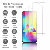 Samsung Galaxy M20 6.3" SM-M205F/ M205F/DS [Les Dimensions EXACTES du telephone: 156.4 x 74.5 x 8.8 mm]: 3 Films Protection d'écran en Verre Nano Fléxible, Dureté 9H Inrayable Incassable Invisible Ultra Résistant
