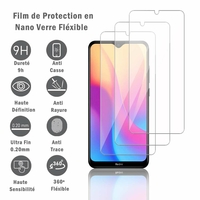 Xiaomi Redmi 8A 6.2" [Les Dimensions EXACTES du telephone: 156.5 x 75.4 x 9.4 mm]: 3 Films Protection d'écran en Verre Nano Fléxible, Dureté 9H Inrayable Incassable Invisible Ultra Résistant