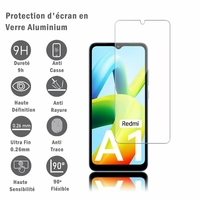 Xiaomi Redmi A1/ A1+/ A1 Plus 6.52" 220733SI (non compatible avec Xiaomi Mi A1 5.5"): 1 Film Protection d'écran en verre d'aluminium super résistant 9H, définition HD, anti-rayures, anti-empreintes digitales