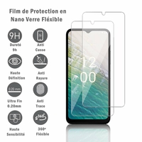 Nokia C32 6.5": 2 Films Protection d'écran en Verre Nano Fléxible, Dureté 9H Inrayable Incassable Invisible Ultra Résistant