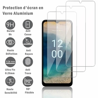 Nokia G22 6.5": 3 Films Protection d'écran en verre d'aluminium super résistant 9H, définition HD, anti-rayures, anti-empreintes digitales