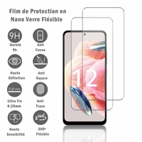 Xiaomi Redmi Note 12 4G 6.67" (non compatible avec Xiaomi Redmi Note 12 5G): 2 Films Protection d'écran en Verre Nano Fléxible, Dureté 9H Inrayable Incassable Invisible Ultra Résistant