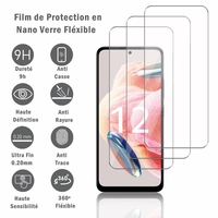 Xiaomi Redmi Note 12 4G 6.67" (non compatible avec Xiaomi Redmi Note 12 5G): 3 Films Protection d'écran en Verre Nano Fléxible, Dureté 9H Inrayable Incassable Invisible Ultra Résistant