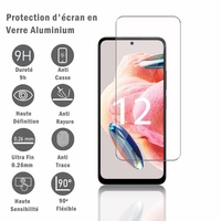 Xiaomi Redmi Note 12 4G 6.67" (non compatible avec Xiaomi Redmi Note 12 5G): 1 Film Protection d'écran en verre d'aluminium super résistant 9H, définition HD, anti-rayures, anti-empreintes digitales