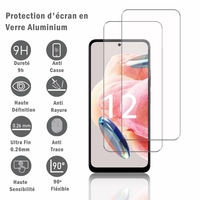 Xiaomi Redmi Note 12 4G 6.67" (non compatible avec Xiaomi Redmi Note 12 5G): 2 Films Protection d'écran en verre d'aluminium super résistant 9H, définition HD, anti-rayures, anti-empreintes digitales