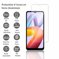 Xiaomi Redmi A2/ A2+/ A2 Plus 6.52": 1 Film Protection d'écran en verre d'aluminium super résistant 9H, définition HD, anti-rayures, anti-empreintes digitales