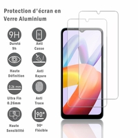 Xiaomi Redmi A2/ A2+/ A2 Plus 6.52": 2 Films Protection d'écran en verre d'aluminium super résistant 9H, définition HD, anti-rayures, anti-empreintes digitales