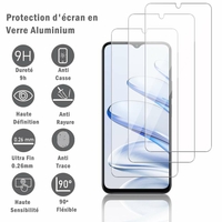 Honor 80 Pro Flat 6.67" (non compatible avec Honor 80 Pro 6.78"): 3 Films Protection d'écran en verre d'aluminium super résistant 9H, définition HD, anti-rayures, anti-empreintes digitales