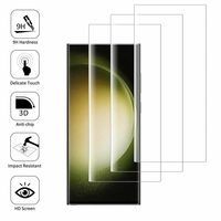 Samsung Galaxy S23 Ultra 6.8" SM-S918B S918B/DS S918U S918U1 S918W (non compatible avec Galaxy S23 6.1"): Lot/ Pack de 3 Films en Verre Trempé Bord Incurvé Resistant