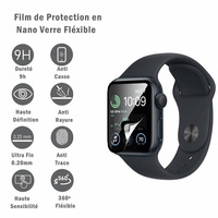 Apple Watch Series 4/ Series 5/ Series 6 40mm 1.57" A2375 A2293 A2156 A2094 [Les Dimensions EXACTES du Smartwatch: 40 x 34 x 10.7 mm]: 1 Film Protection d'écran en Verre Nano Fléxible, Dureté 9H Inrayable Incassable Invisible Ultra Résistant