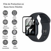 Apple Watch Series 4/ Series 5/ Series 6 40mm 1.57" A2375 A2293 A2156 A2094 [Les Dimensions EXACTES du Smartwatch: 40 x 34 x 10.7 mm]: 2 Films Protection d'écran en Verre Nano Fléxible, Dureté 9H Inrayable Incassable Invisible Ultra Résistant