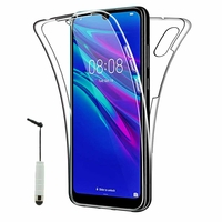 Huawei Y6S (2019)/ Honor 8A 2020/ 8A Prime 6.09" JAT-LX3 JAT-L29 JAT-LX1 JAT-L41[Les Dimensions EXACTES du telephone: 156.3 x 73.5 x 8 mm]: Coque Avant et Arrière Silicone 360° protection intégrale  + mini Stylet - TRANSPARENT