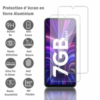 Tecno Spark 9 6.6" KG5p: 2 Films Protection d'écran en verre d'aluminium super résistant 9H, définition HD, anti-rayures, anti-empreintes digitales