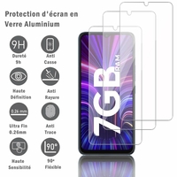 Tecno Spark 9 6.6" KG5p: 3 Films Protection d'écran en verre d'aluminium super résistant 9H, définition HD, anti-rayures, anti-empreintes digitales