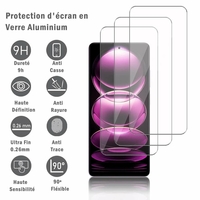 Xiaomi Redmi Note 12 Pro/ 12 Pro+/ 12 Explorer 6.67": 3 Films Protection d'écran en verre d'aluminium super résistant 9H, définition HD, anti-rayures, anti-empreintes digitales