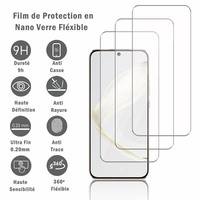 Huawei Nova 11 6.7" FOA-AL00 FOA-LX9 (non compatible avec Huawei nova 11i 6.8"): 3 Films Protection d'écran en Verre Nano Fléxible, Dureté 9H Inrayable Incassable Invisible Ultra Résistant
